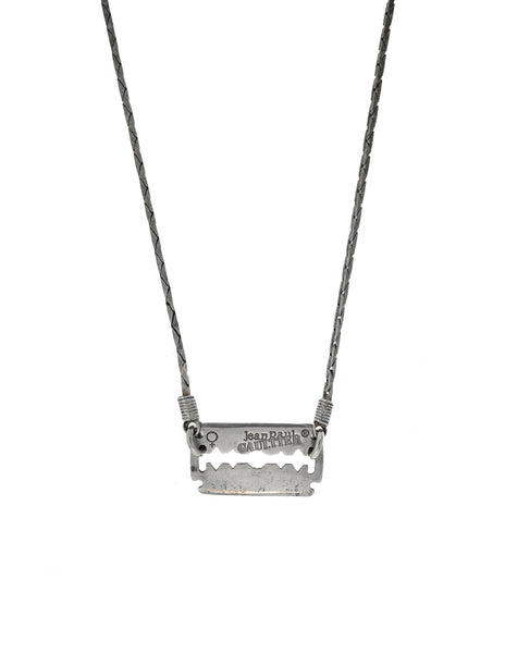 Jean Paul Gaultier Vintage Sterling Silver Razor Blade Necklace