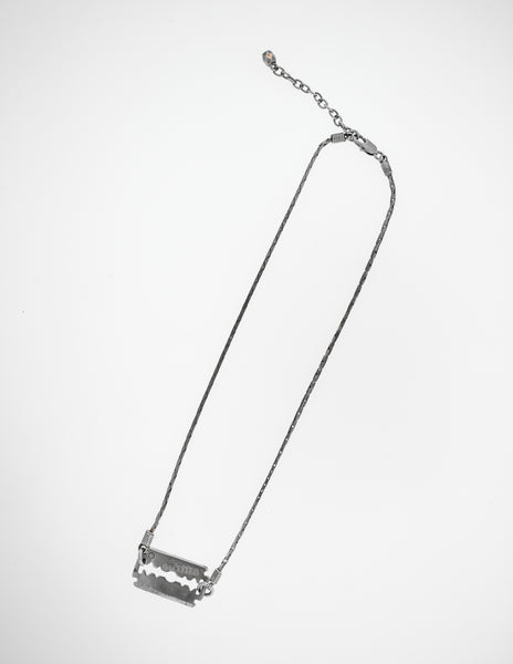 Jean Paul Gaultier Vintage Sterling Silver Razor Blade Necklace