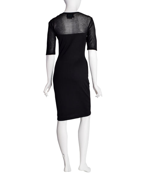 Jean Paul Gaultier Vintage Black Knit Bodycon Wiggle Dress