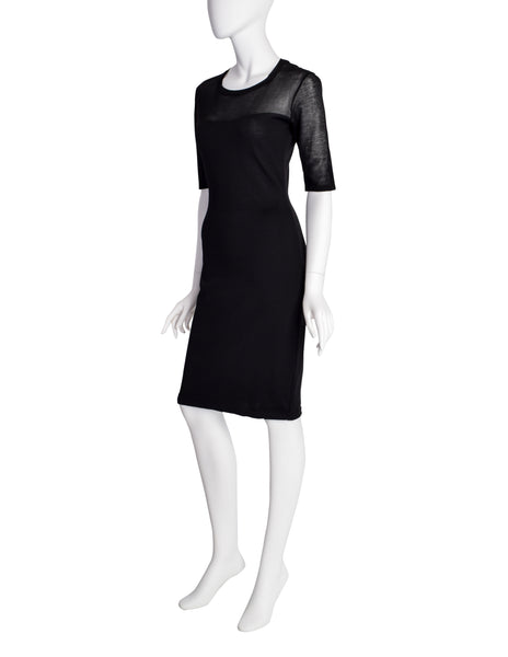 Jean Paul Gaultier Vintage Black Knit Bodycon Wiggle Dress