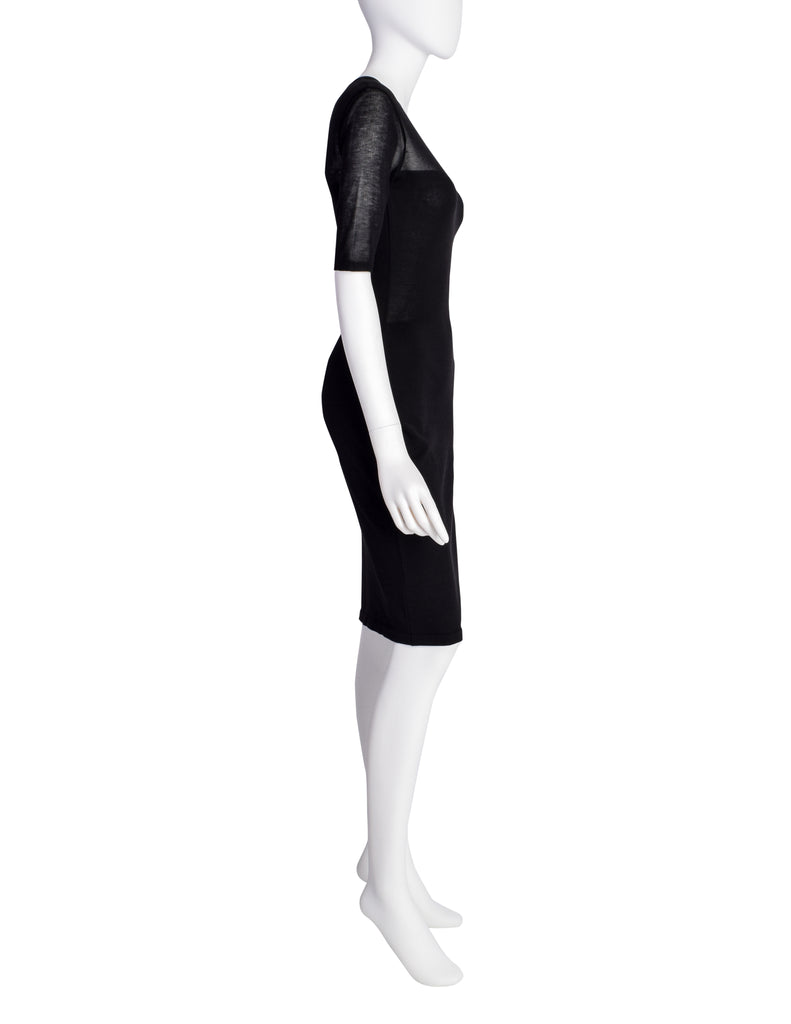 Jean Paul Gaultier Vintage Black Knit Bodycon Wiggle Dress – Amarcord ...