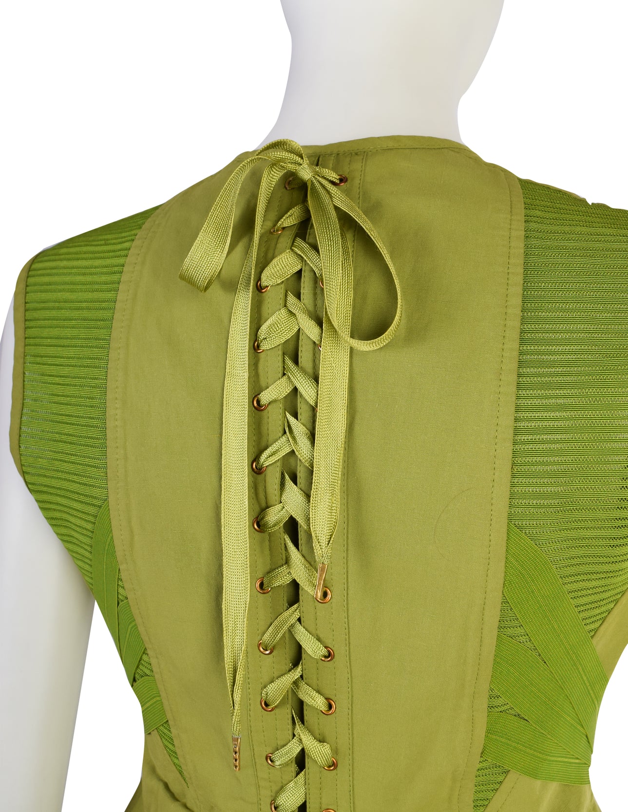 Jean Paul Gaultier Vintage Exceptional Green Under Bust Padded Panel Bustier Top
