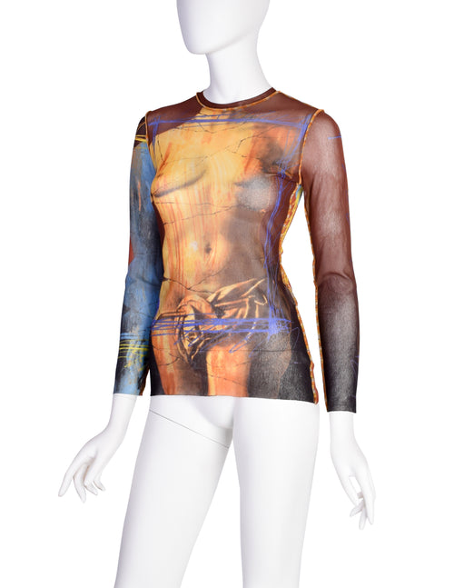 ヴィンテージ Jaen Paul GAULTIER メッシュタンクトップ Jean Paul Gaultier Vintage SS 1999 Venus de Milo Statue Cyber