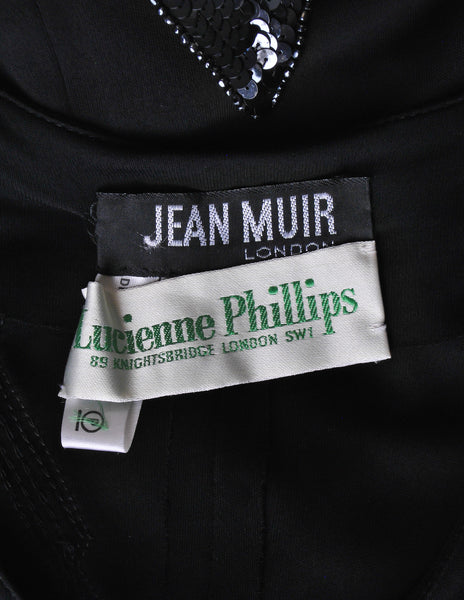 Jean Muir Vintage Black Pleated Sequin Dress - Amarcord Vintage Fashion
 - 10