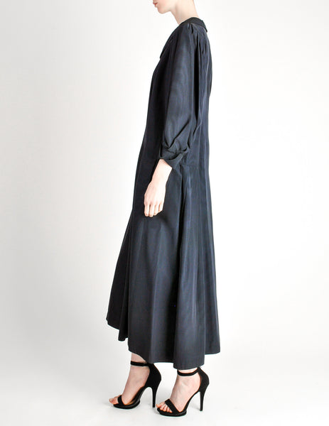 Jean Muir Vintage Navy Blue Moire Dress
