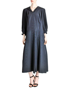 Jean Muir Vintage Navy Blue Moire Dress