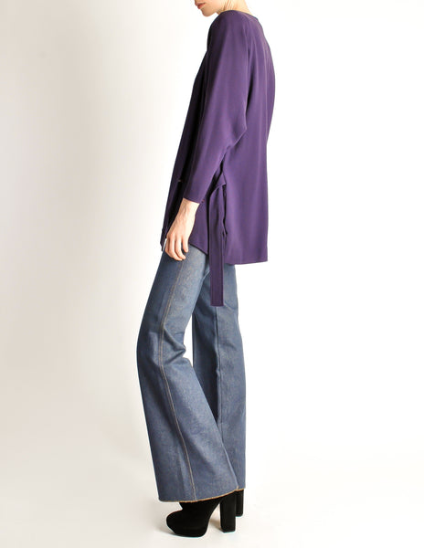 Jean Muir Vintage Purple Wool Crepe Draping Wrap Jacket - Amarcord Vintage Fashion
 - 5