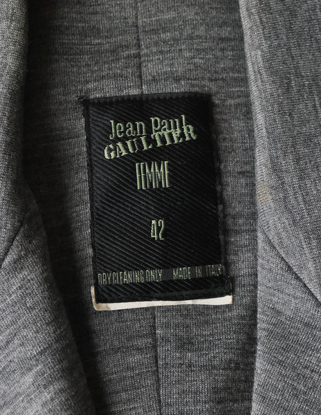 Jean Paul Gaultier Vintage Black Pinstripe Double Breasted Coat