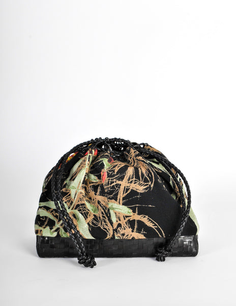 Jean Paul Gaultier Vintage Silk Floral Basket Handbag