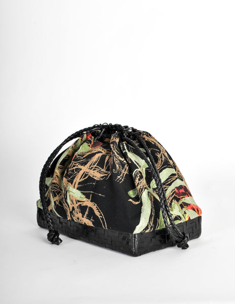 Jean Paul Gaultier Vintage Silk Floral Basket Handbag