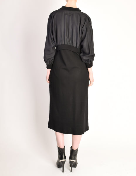 Jean Paul Gaultier Gibo Vintage Black Dress with Attached Cropped Jacket