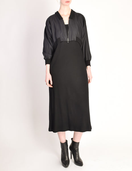 Jean Paul Gaultier Gibo Vintage Black Dress with Attached Cropped Jacket