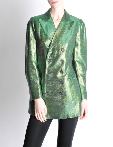 Jean Paul Gaultier Vintage Metallic Green Jacket - Amarcord Vintage Fashion
 - 2