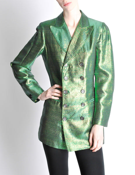 Jean Paul Gaultier Vintage Metallic Green Jacket - Amarcord Vintage Fashion
 - 7