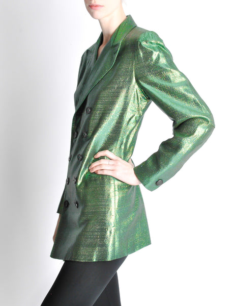 Jean Paul Gaultier Vintage Metallic Green Jacket - Amarcord Vintage Fashion
 - 5
