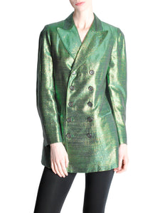 Jean Paul Gaultier Vintage Metallic Green Jacket - Amarcord Vintage Fashion
 - 1