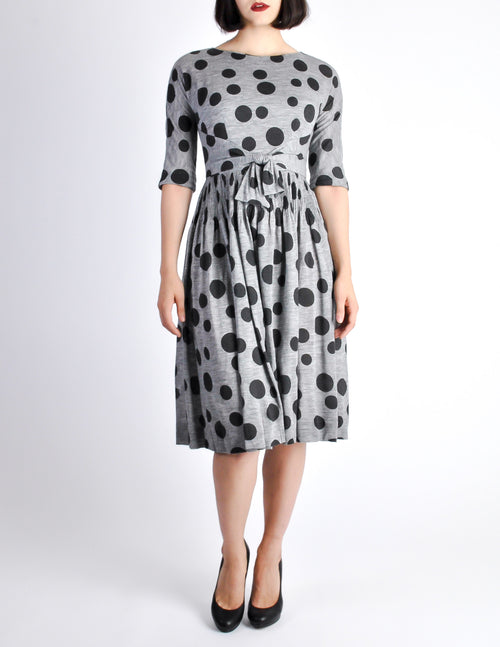 Jerry Gilden Vintage 1950s Heather Grey & Black Polka Dot Dress – Amarcord  Vintage Fashion