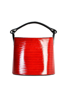 Kenzo Vintage Red Lacquered Basket Bag