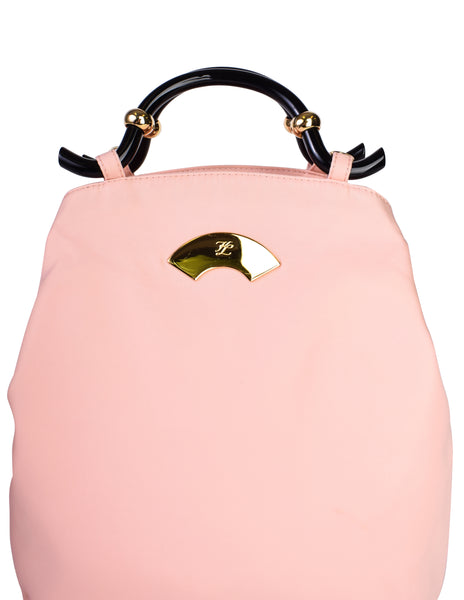Karl Lagerfeld Vintage Pink Nylon Bag with Curved Handle