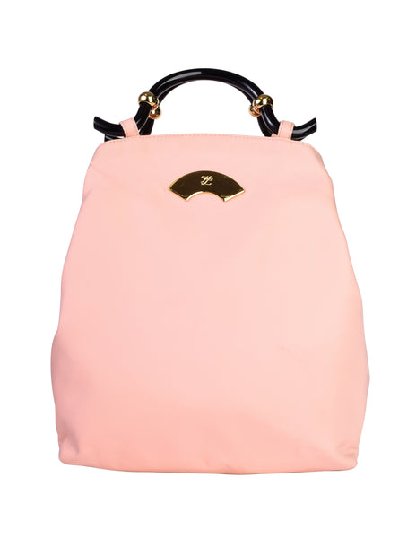 Karl Lagerfeld Vintage Pink Nylon Bag with Curved Handle
