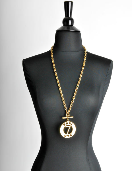 Karl Lagerfeld Vintage Gold Karl 7 ETE Circle Necklace