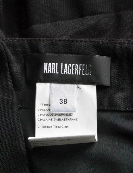 Karl Lagerfeld Vintage Black Pleated Suspender Skirt