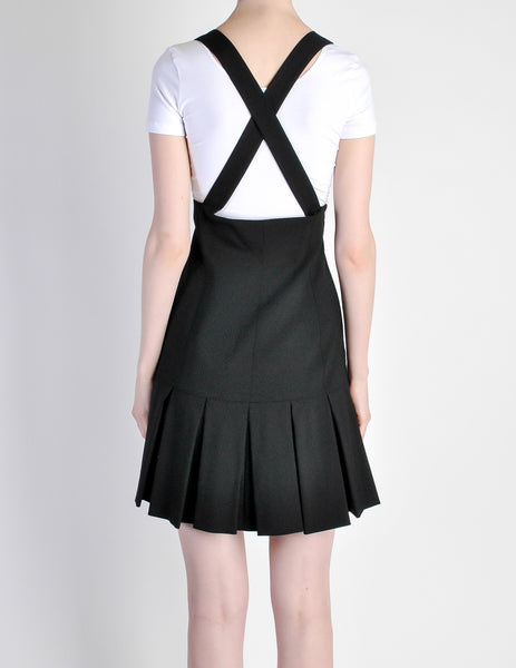 Karl Lagerfeld Vintage Black Pleated Suspender Skirt - Amarcord Vintage Fashion
 - 6