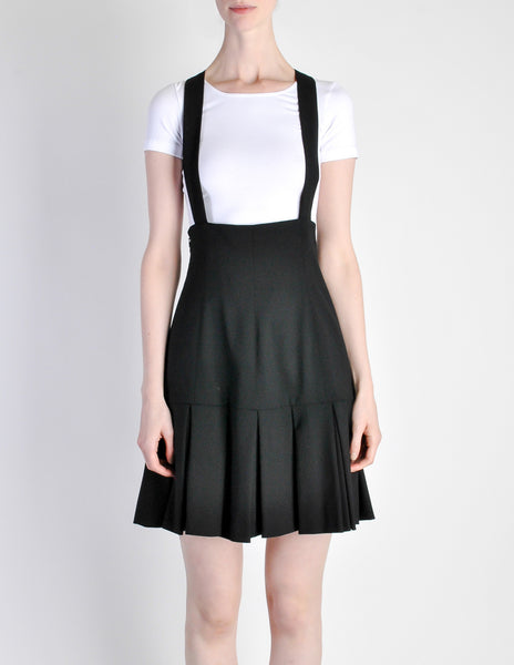Karl Lagerfeld Vintage Black Pleated Suspender Skirt - Amarcord Vintage Fashion
 - 5