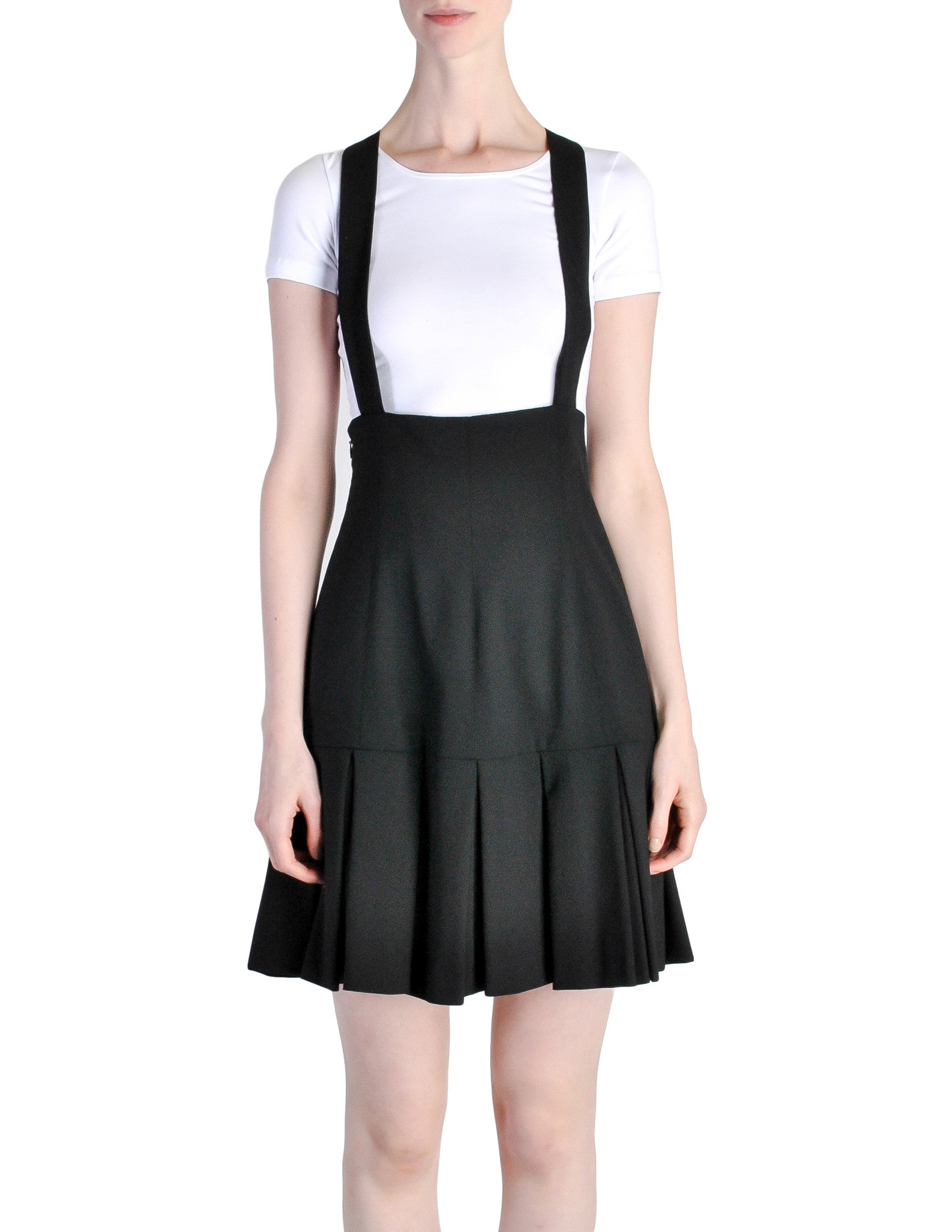 Karl Lagerfeld Vintage Black Pleated Suspender Skirt - Amarcord Vintage Fashion
 - 1