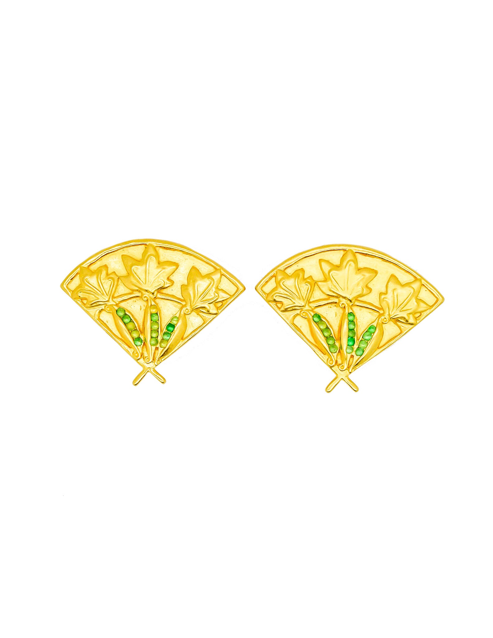 Karl Lagerfeld Vintage Gold Fan Earrings