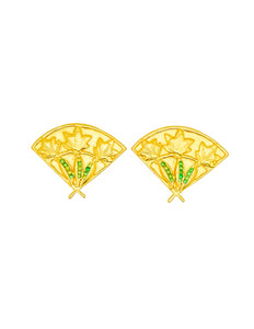Karl Lagerfeld Vintage Gold Fan Earrings