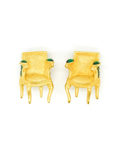 Karl Lagerfeld Vintage Gold Chair Earrings