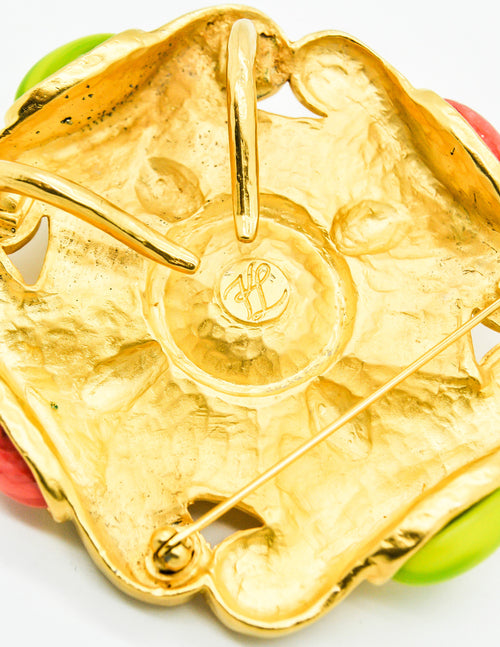 Karl Lagerfeld Vintage Gold Scroll Cross Brooch – Amarcord
