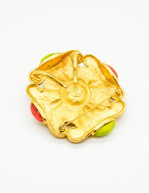 Karl Lagerfeld Vintage Gold Scroll Cross Brooch – Amarcord