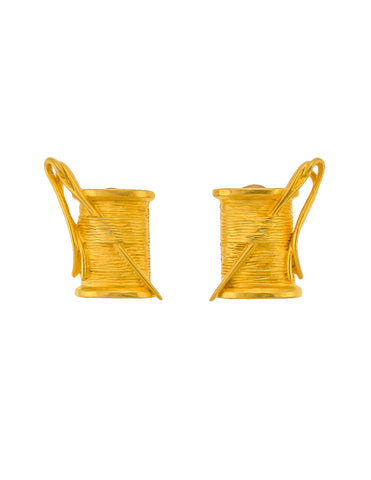Karl Lagerfeld Vintage Needle & Thread Spool Earrings