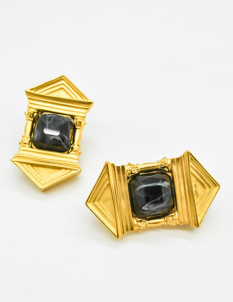 Karl Lagerfeld Vintage Greek Temple Earrings