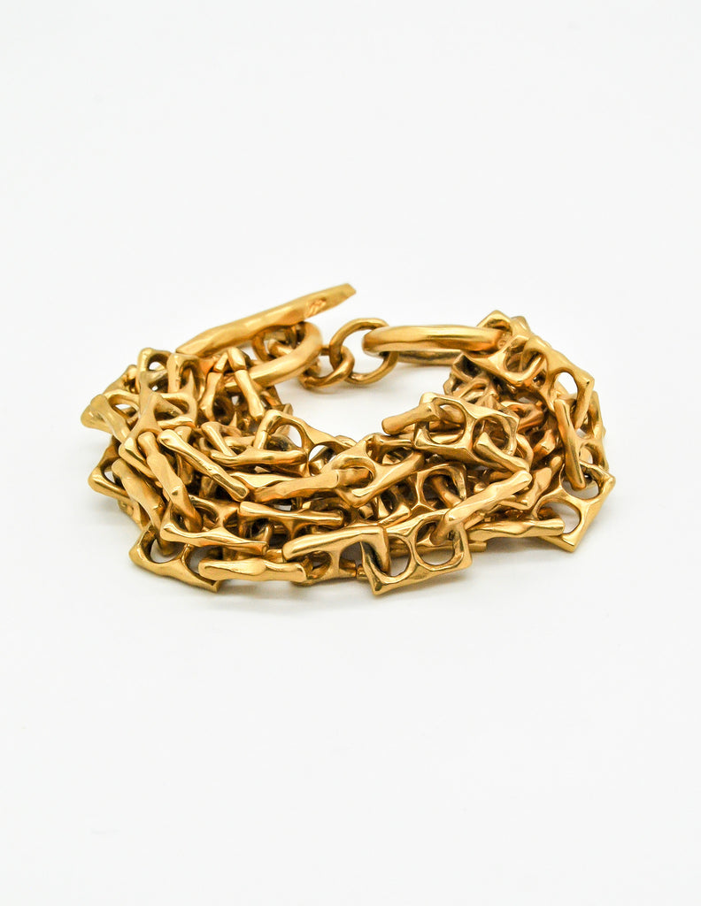 Authentic Vintage 1980s CHANEL 3-Strand Gold Nugget Bracelet RARE Lagerfeld