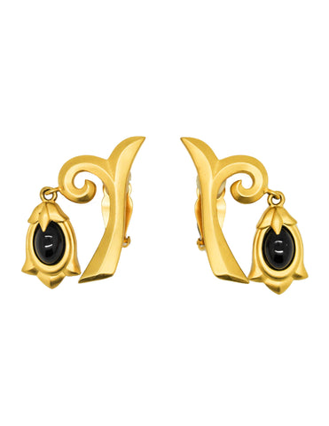 Karl Lagerfeld Vintage Dangling Fleur Earrings - Amarcord Vintage Fashion
 - 1