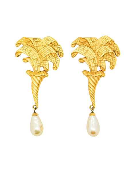 Karl Lagerfeld Vintage Music Horn Earrings