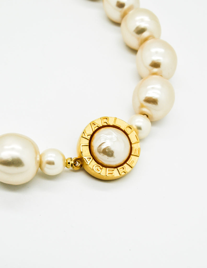 Karl Lagerfeld Vintage Large Pearl Necklace Amarcord Vintage Fashion
