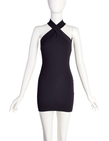 Katharine Hamnett Vintage SS 1991 Sexy Black Ultra Body Con Mini Dress