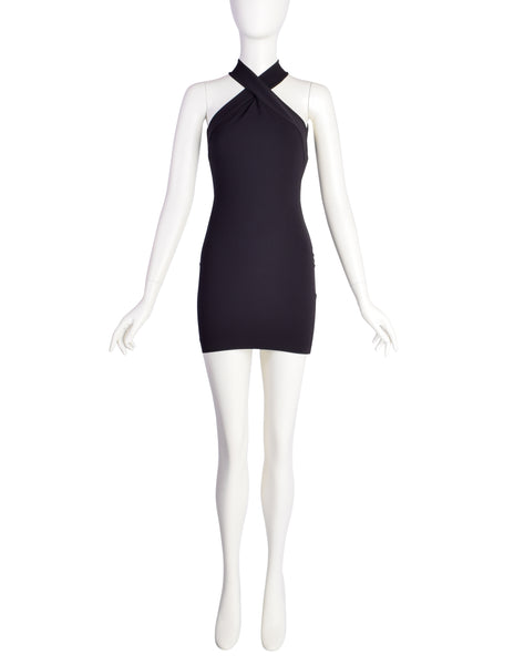 Katharine Hamnett Vintage SS 1991 Sexy Black Ultra Body Con Mini Dress