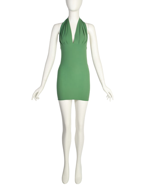 Katharine Hamnett Vintage SS 1991 Sexy Moss Green Halter Ultra Body Co Amarcord Vintage Fashion Katharine Hamnett Vintage SS 1991 Sexy Moss Green Halter Ultra Body Co Amarcord Vintage Fashion