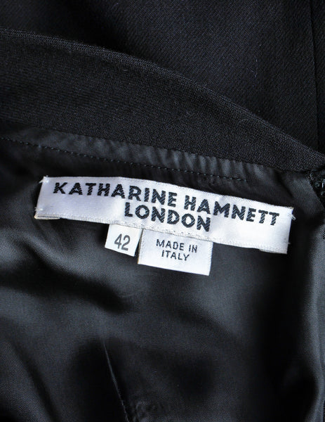 Katharine Hamnett Vintage Black Wool Wiggle Dress
