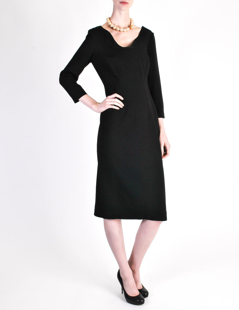 Katharine Hamnett Vintage Black Wool Wiggle Dress – Amarcord Vintage Fashion