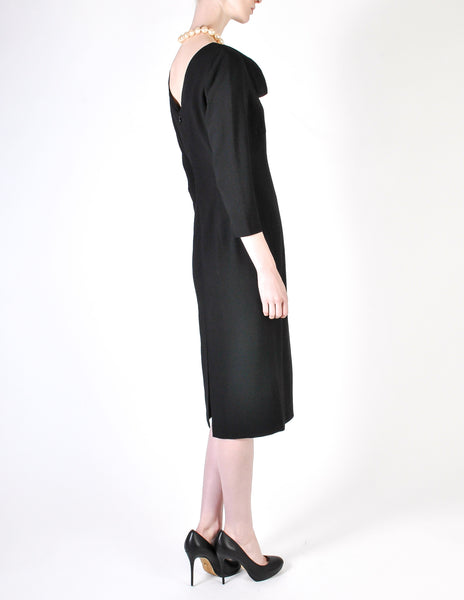 Katharine Hamnett Vintage Black Wool Wiggle Dress
