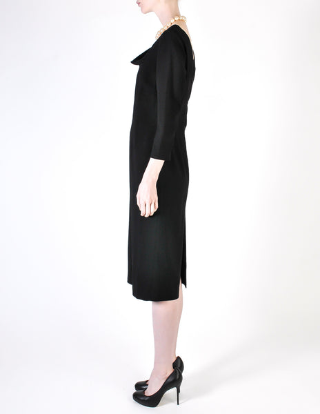 Katharine Hamnett Vintage Black Wool Wiggle Dress