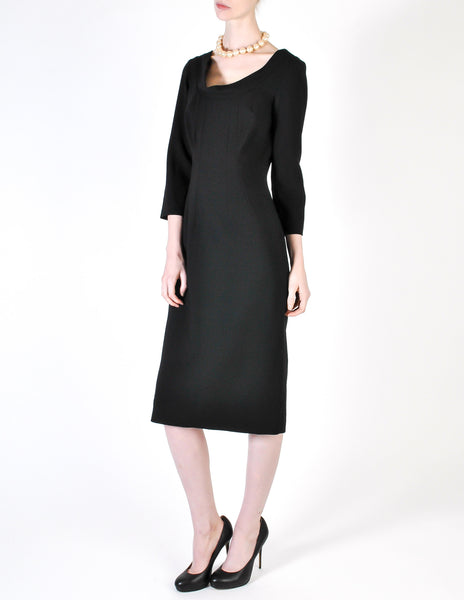 Katharine Hamnett Vintage Black Wool Wiggle Dress