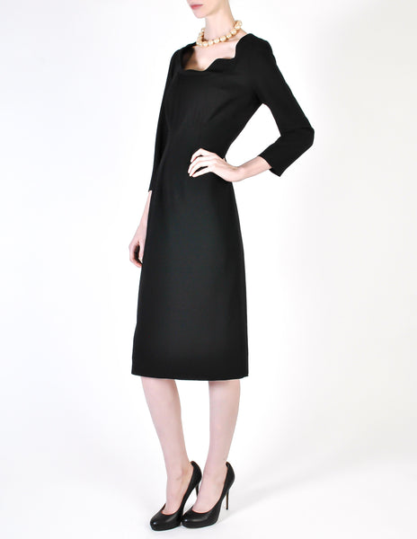 Katharine Hamnett Vintage Black Wool Wiggle Dress