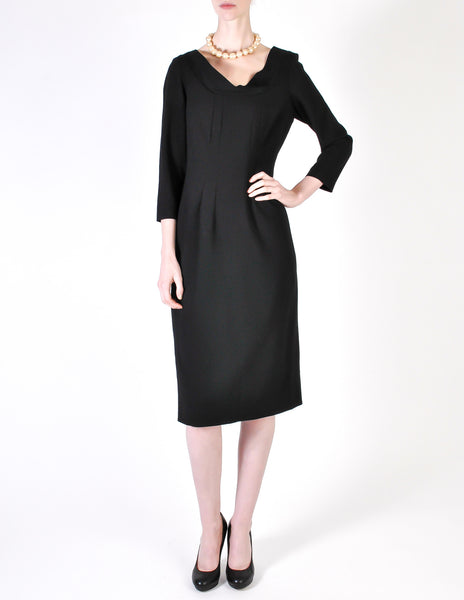 Katharine Hamnett Vintage Black Wool Wiggle Dress